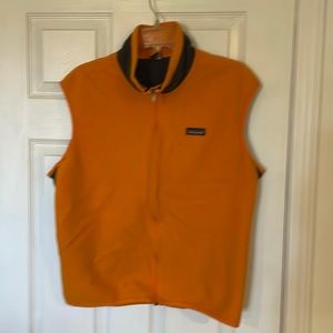 Gold and gray Patagonia fleece vest